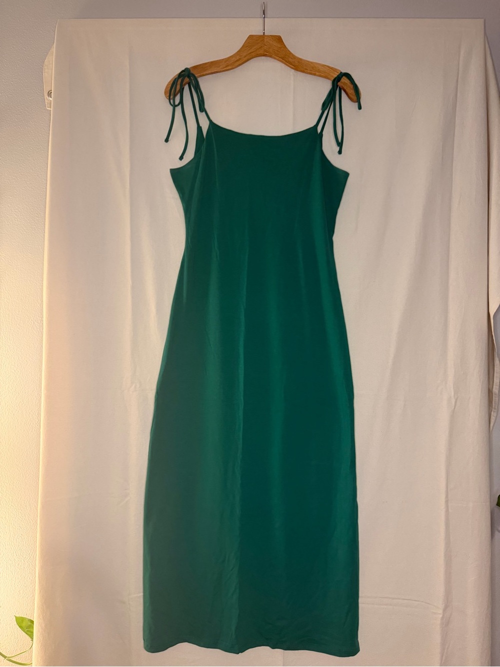 Tie-Strap Emerald Green Maxi Dress